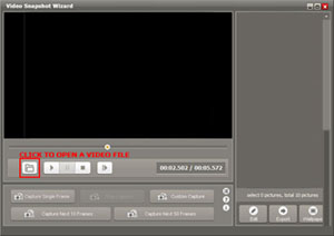 Click to open a video file
